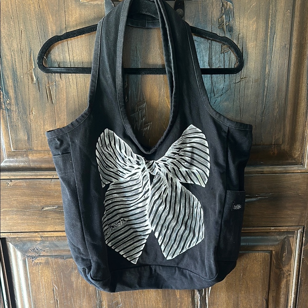 Lauren Moshi Black and White Tote with Bow